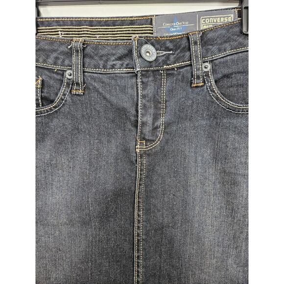 Y2K Style Converse One Star Black Denim Skirt Size 6 Small - Picture 3 of 9